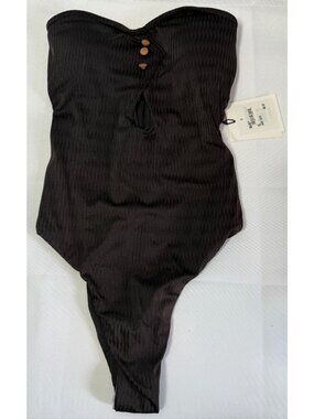 NWT Onia Womens Small Black Edith Strapless One Piece Swimsuit Resort Beach Vaca